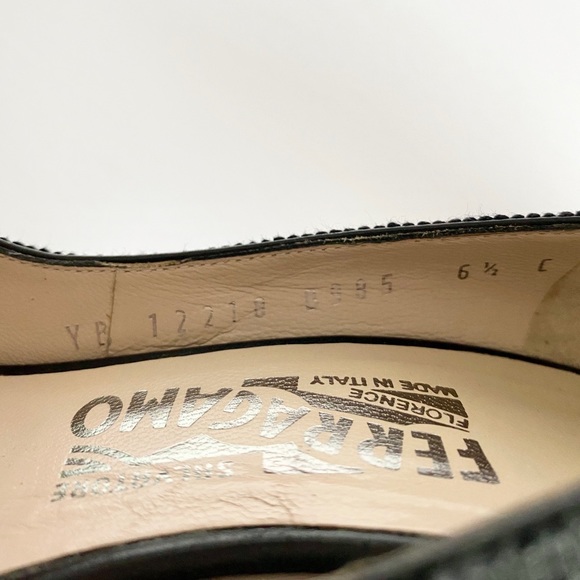 Salvatore Ferragamo ‘Genie’ Leather Peep-Toe Wedge - Picture 9 of 14